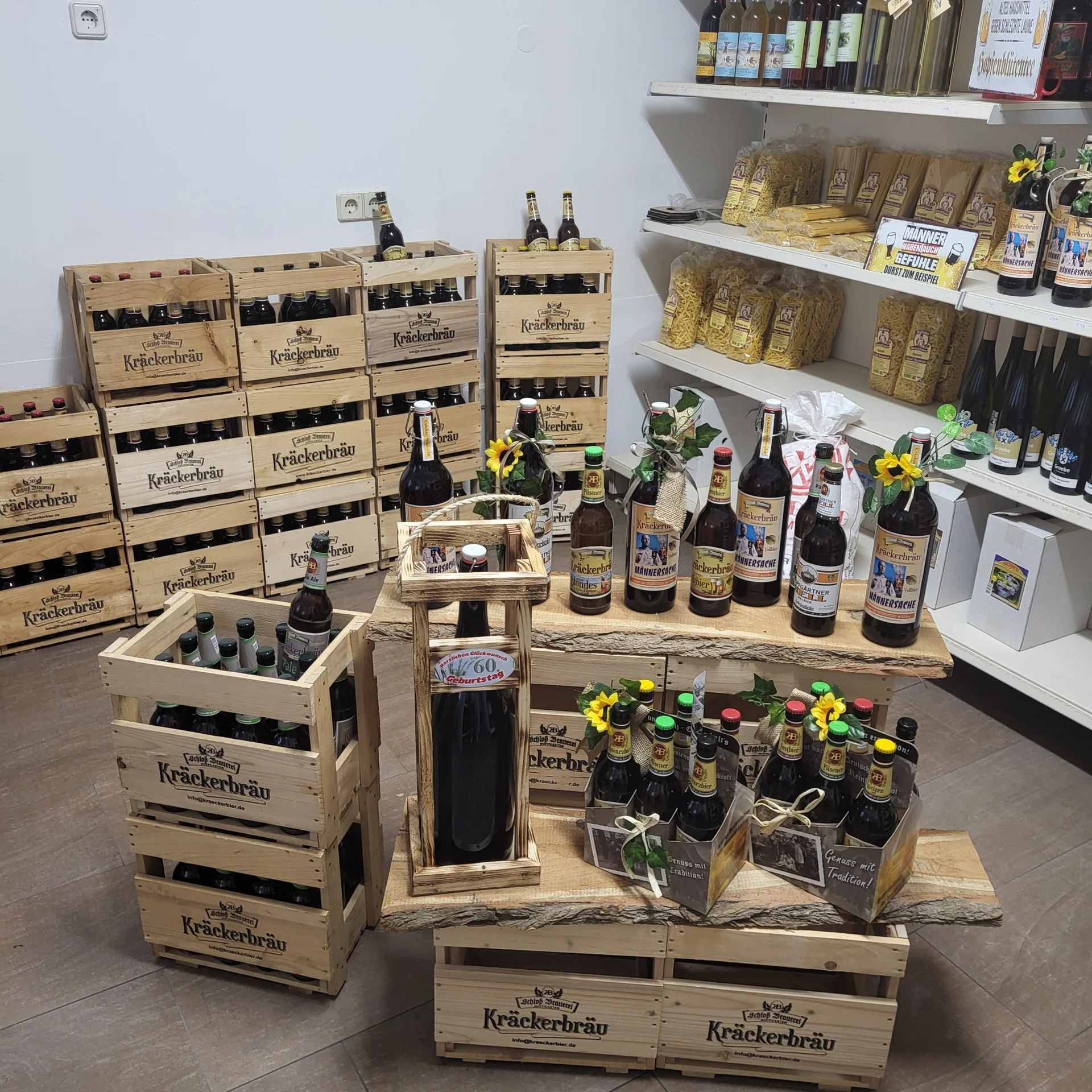 Bierauswahl im Brauereiladen